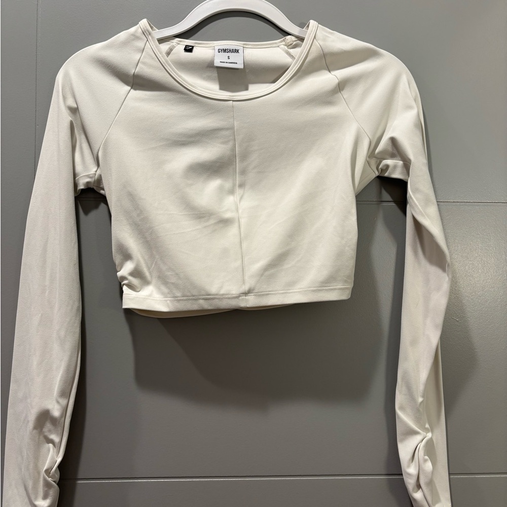 Gymshark Off-White Long Sleeve Crop Top